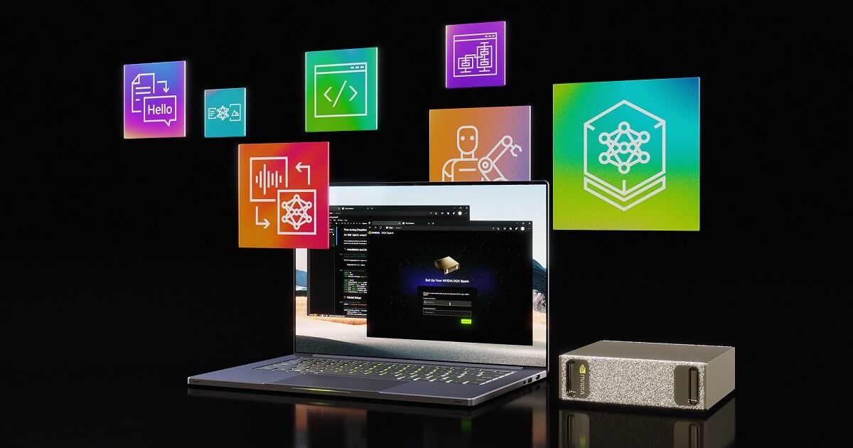 DGX supercomputer on top of table