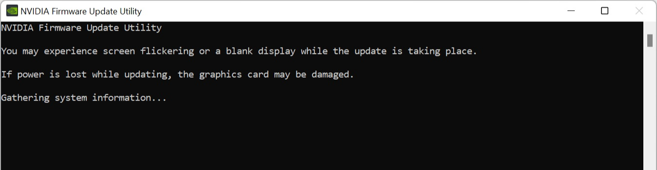 NVIDIA Firmware Update Step 2 Screenshot