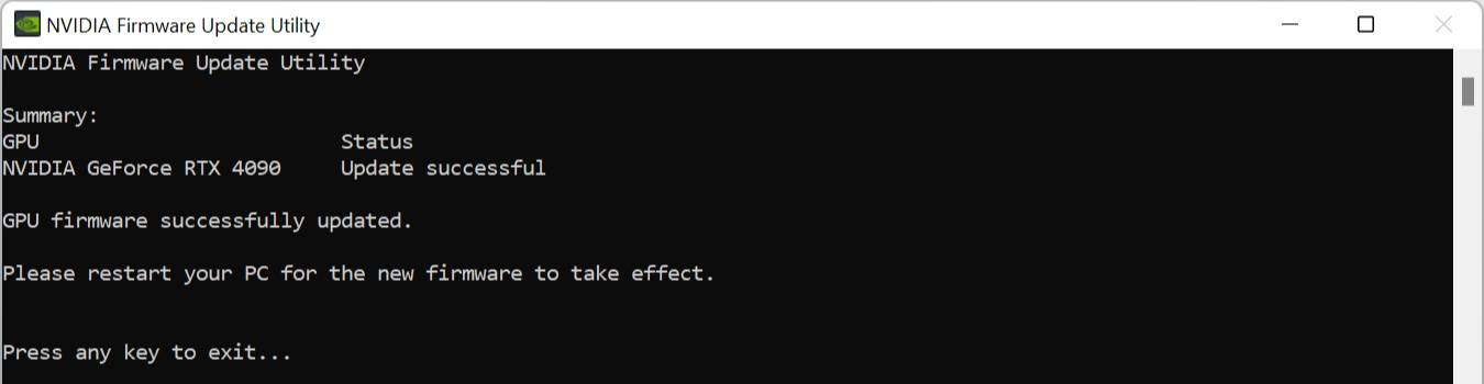 NVIDIA Firmware Update Step 5 Screenshot