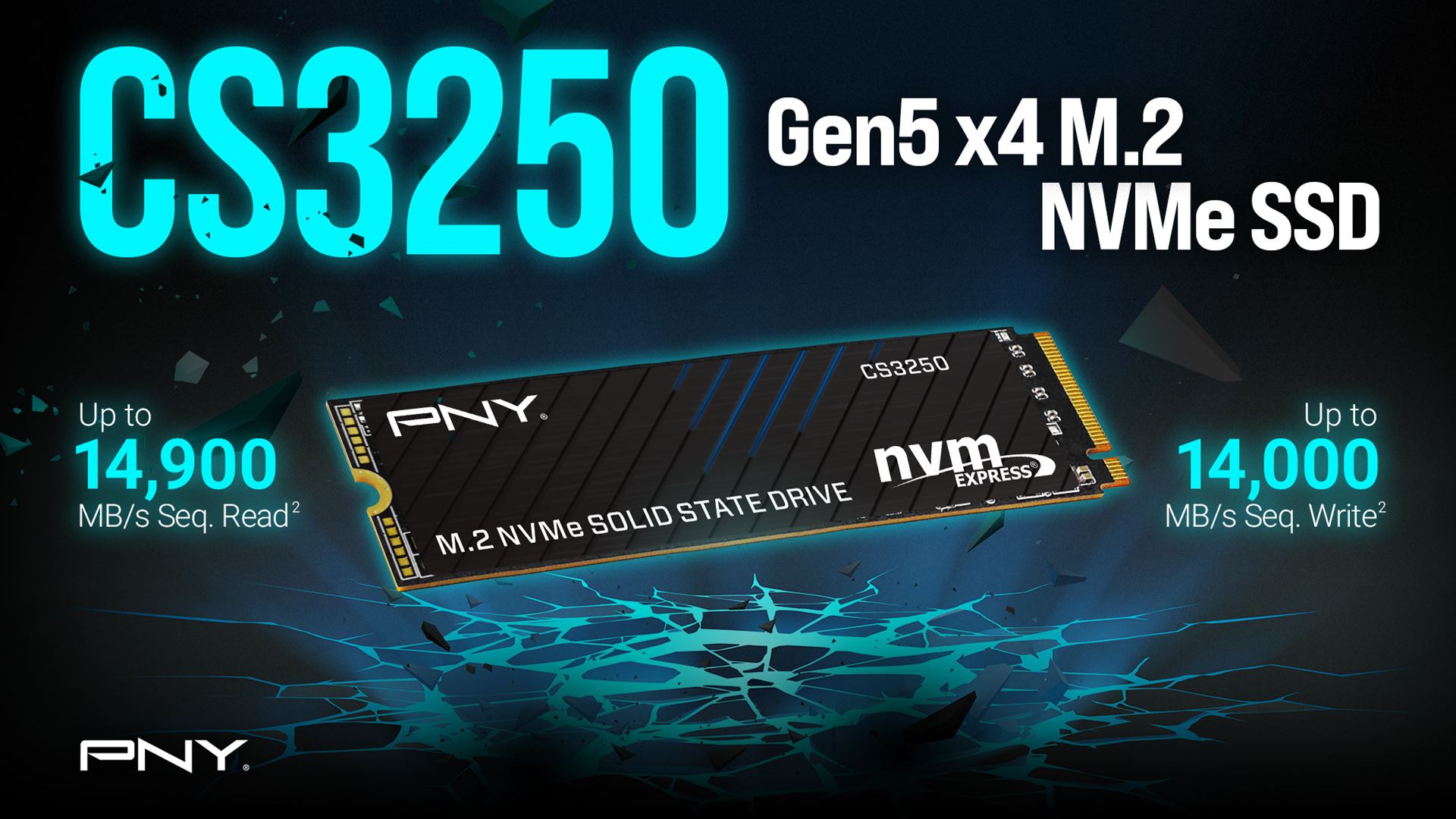 PNY® CS3250 M.2 NVMe PCIe Gen5 x4 SSD