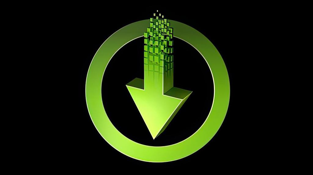 Large Green Arrow in Circle