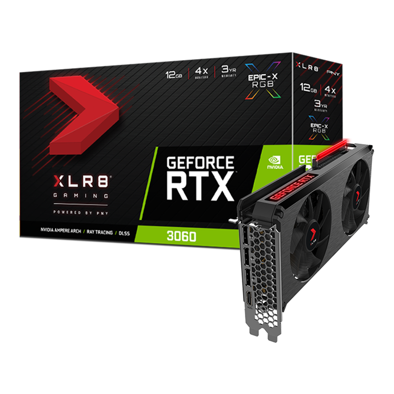 PNY GeForce RTX™ 3060 12GB XLR8 Gaming REVEL EPIC-X RGB™ Dual Fan